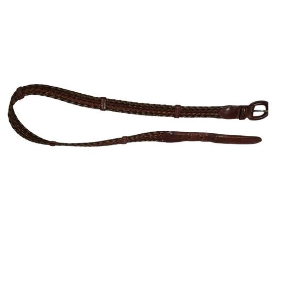 Turkey Luxe Braided Leather Belt Men's Sz 38 Brown Sporty Golf Preppy Workwear - Picture 6 of 11